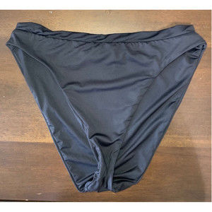 BECCA High Waist Black Bikini Swim Bottoms‎ Women Large